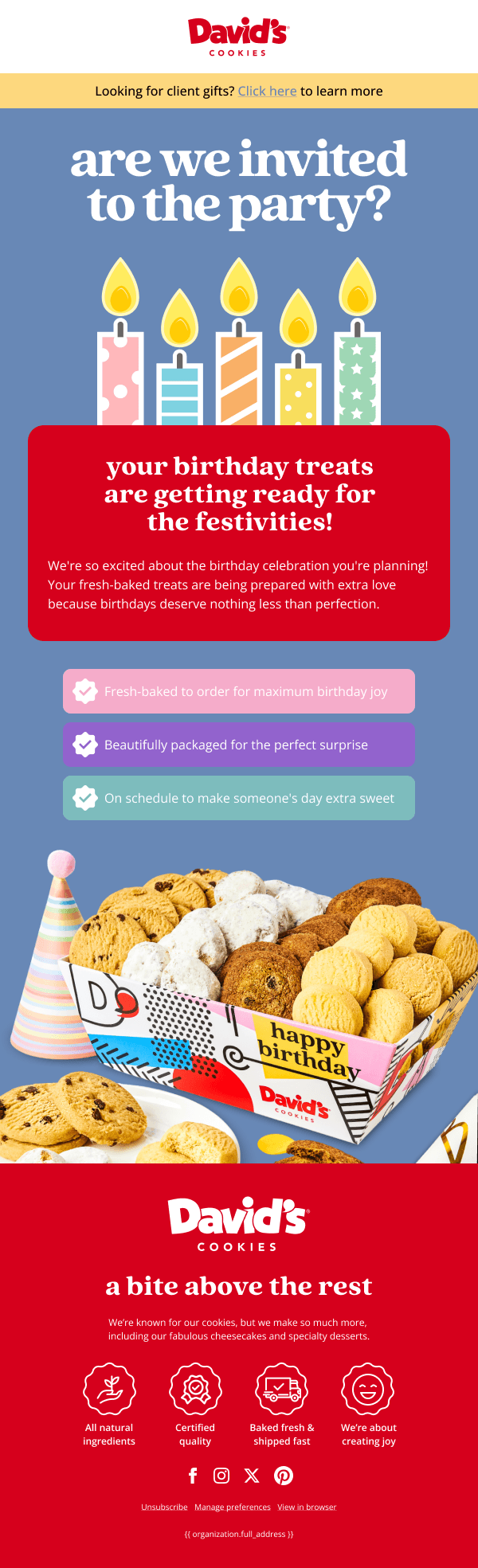 David's Cookies Campaign